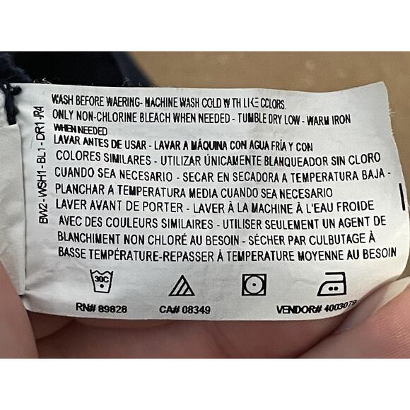 Gloria Vanderbilt Pants Womens 8P Petite Navy Violet Capri Stretch Button Hem - Picture 13 of 14